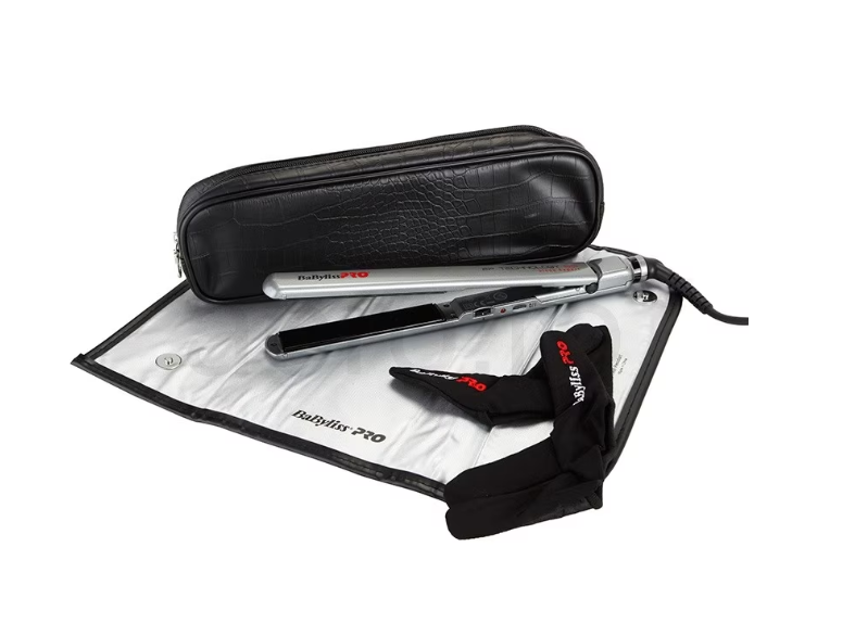 Преса за коса BaBylissPro 2072 Sleek Expert, Професионална, Плочи XXL 24 x120 мм, 115°C-230°C, Nano-Titanium, Сива