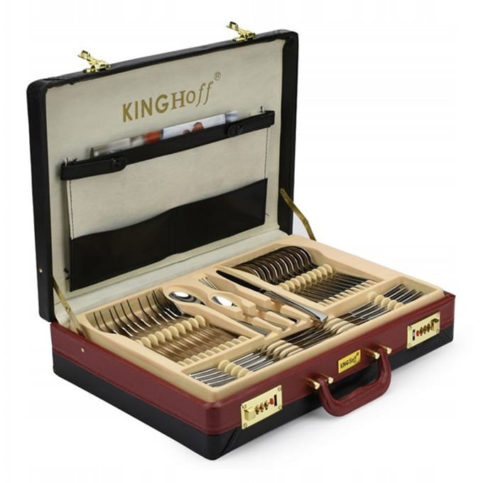 Комплект прибори за хранене и сервиране KingHoff, Инокс, 72 части