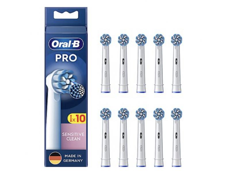 Резервна четка за зъби, Oral-B Pro Sensitive Clean, За чувствителни зъби, 10бр, Бял