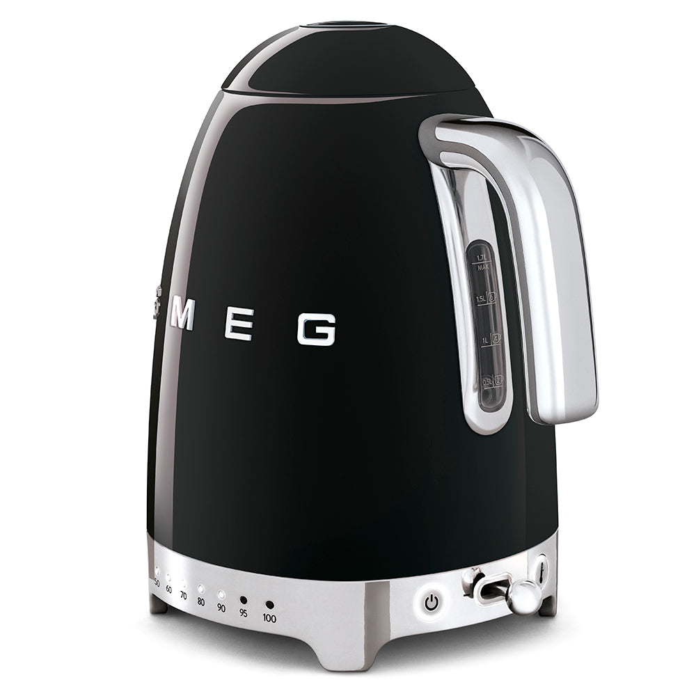 Електрическа кана Smeg KLF04BLEU Schwarz, 50's Style, 2400 W, 1.7 л, Черен