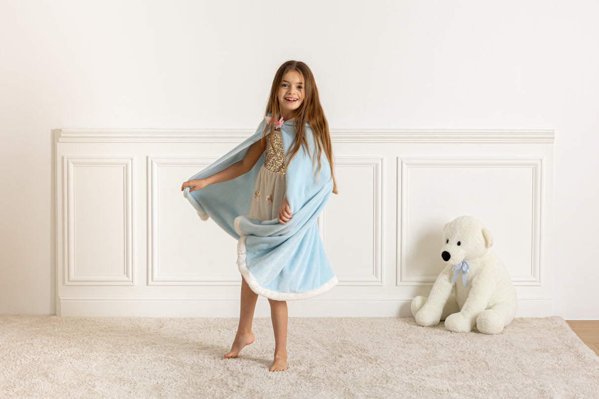 Детско одеяло с качулка atmosphera Princess, Син
