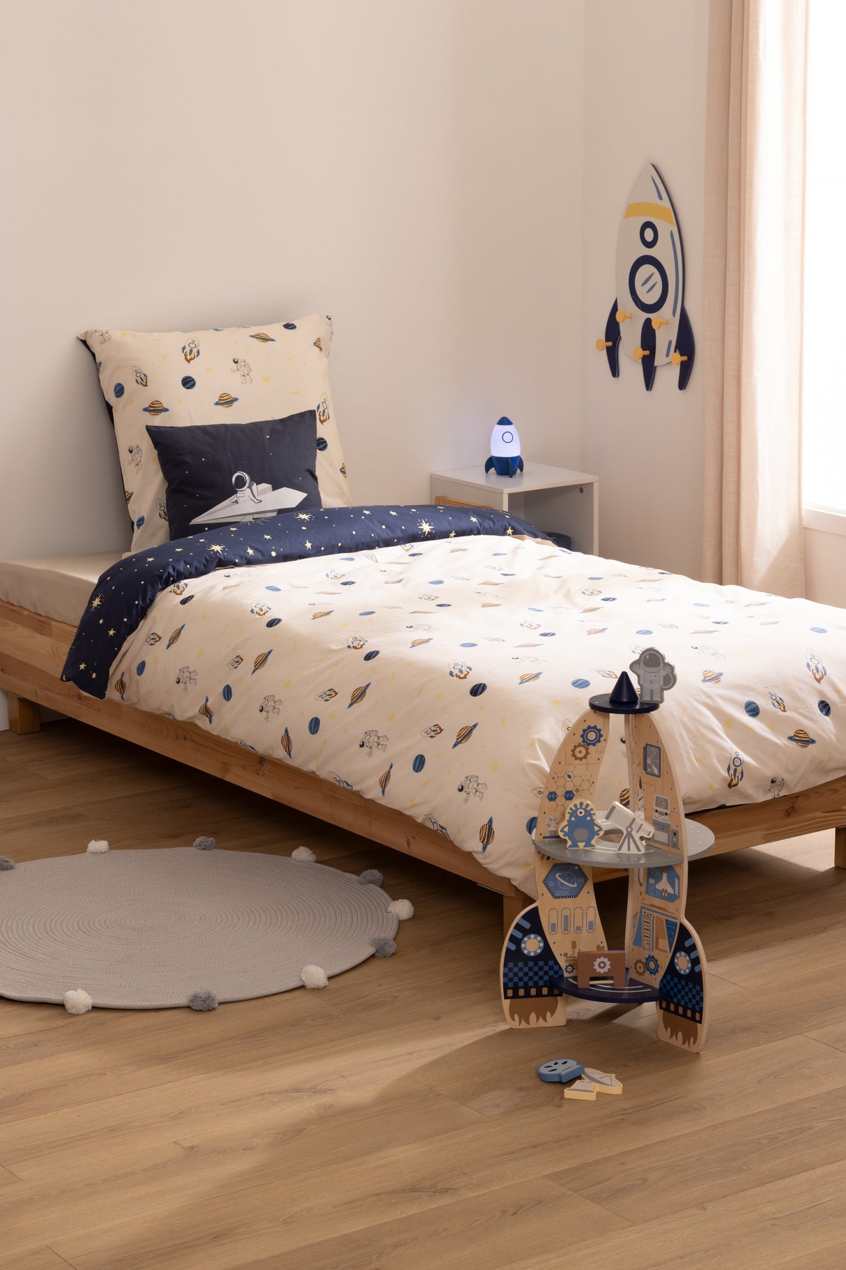 Детско двулицево спално бельо atmosphera Space, 140x200 cm, Памук