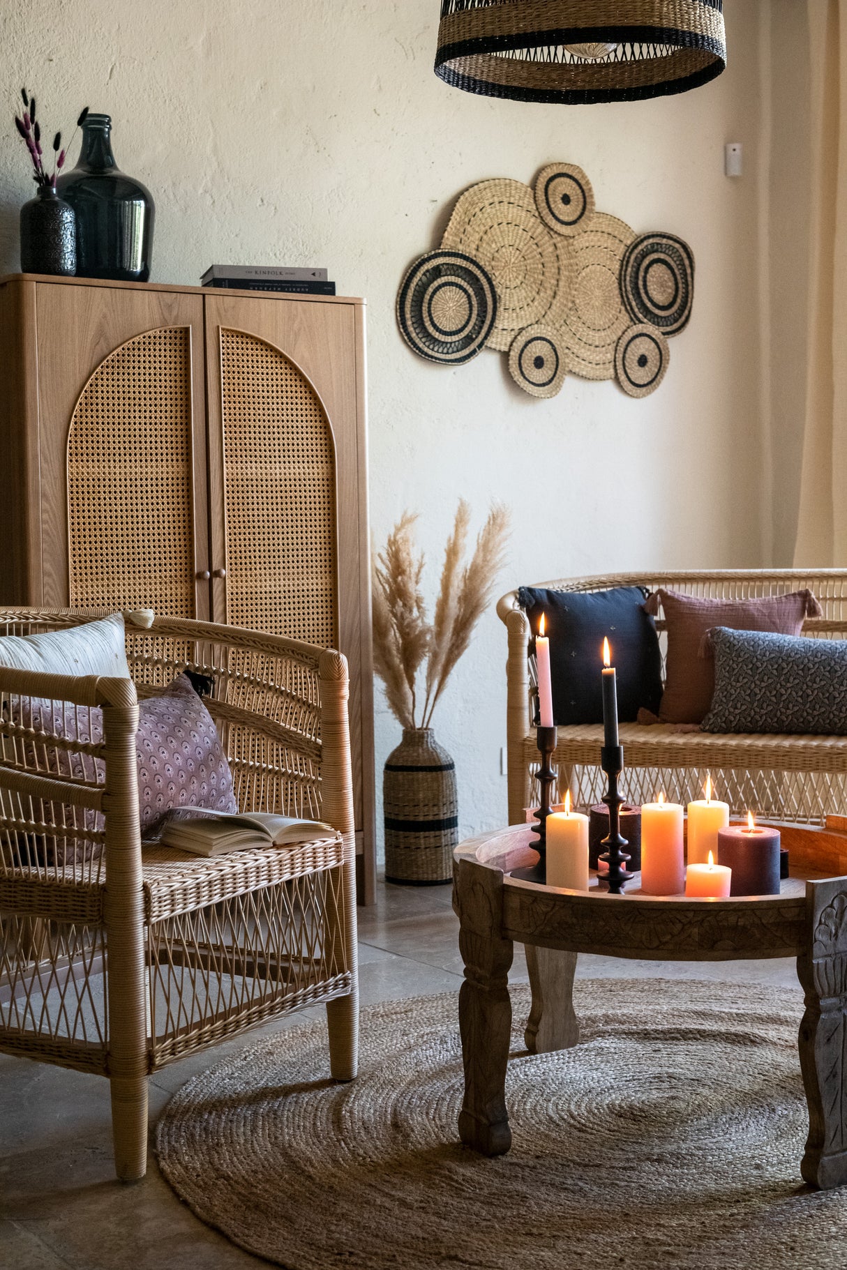 Изкуствено растение atmosphera Natural Pampa, 110см, 3бр, Бежов