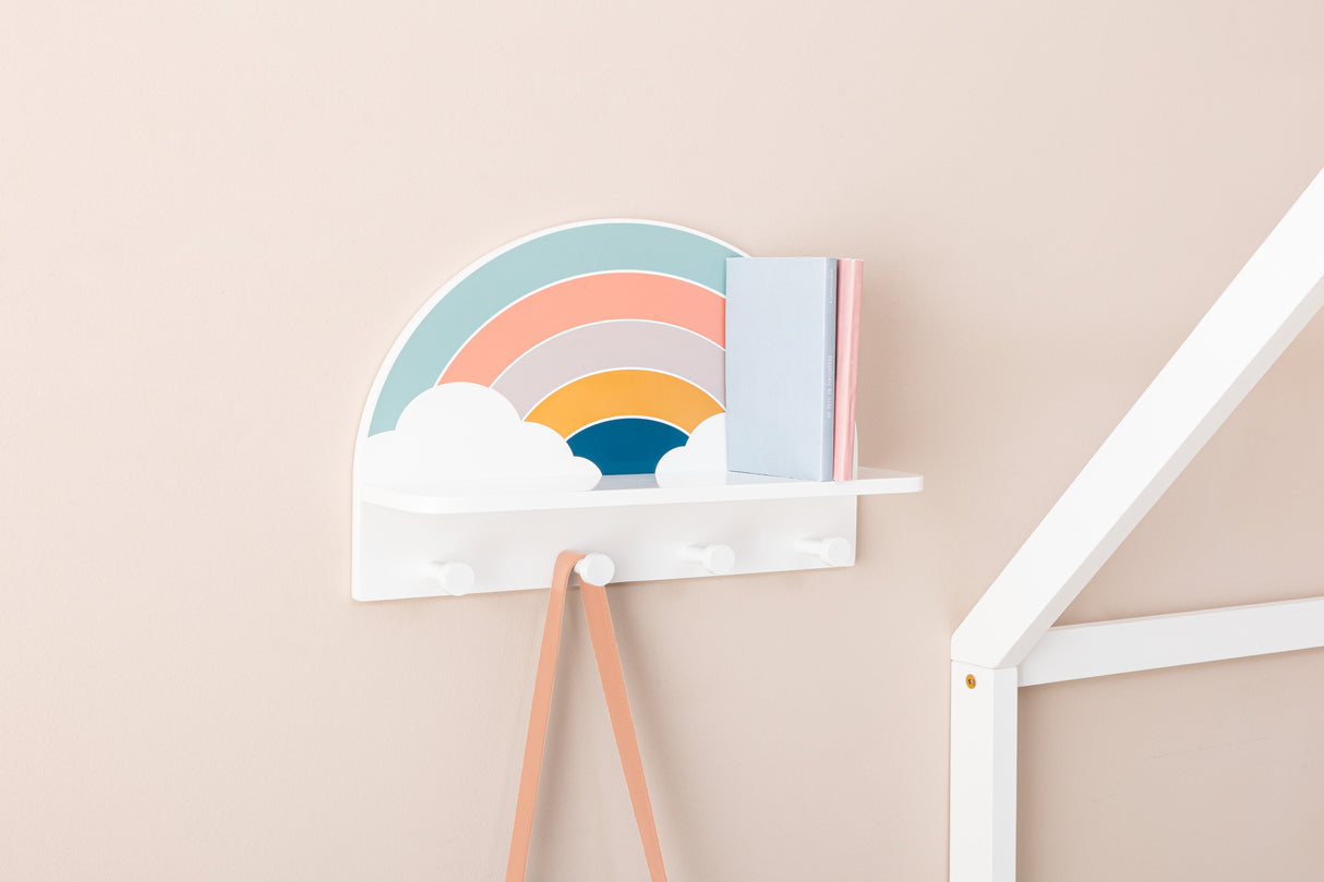 Детска закачалка с рафт atmosphera Rainbow, MDF