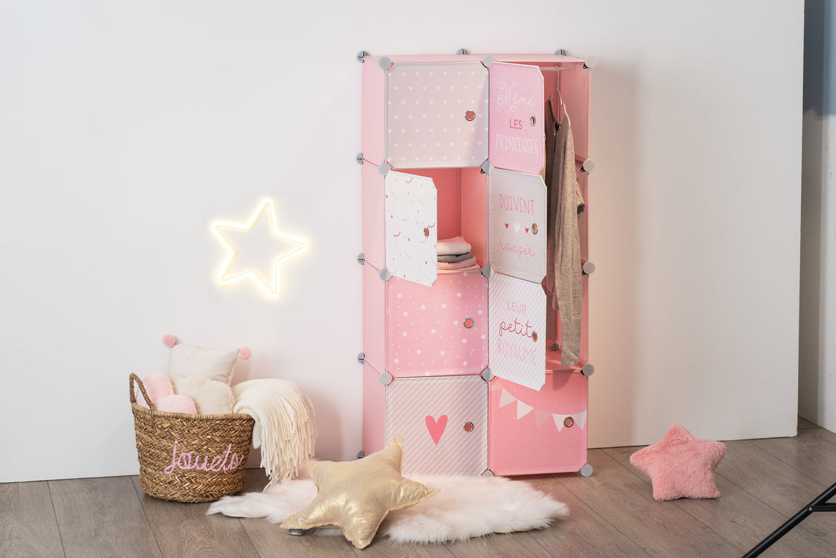 Детски текстилен гардероб atmosphera, 139 cm, Розов