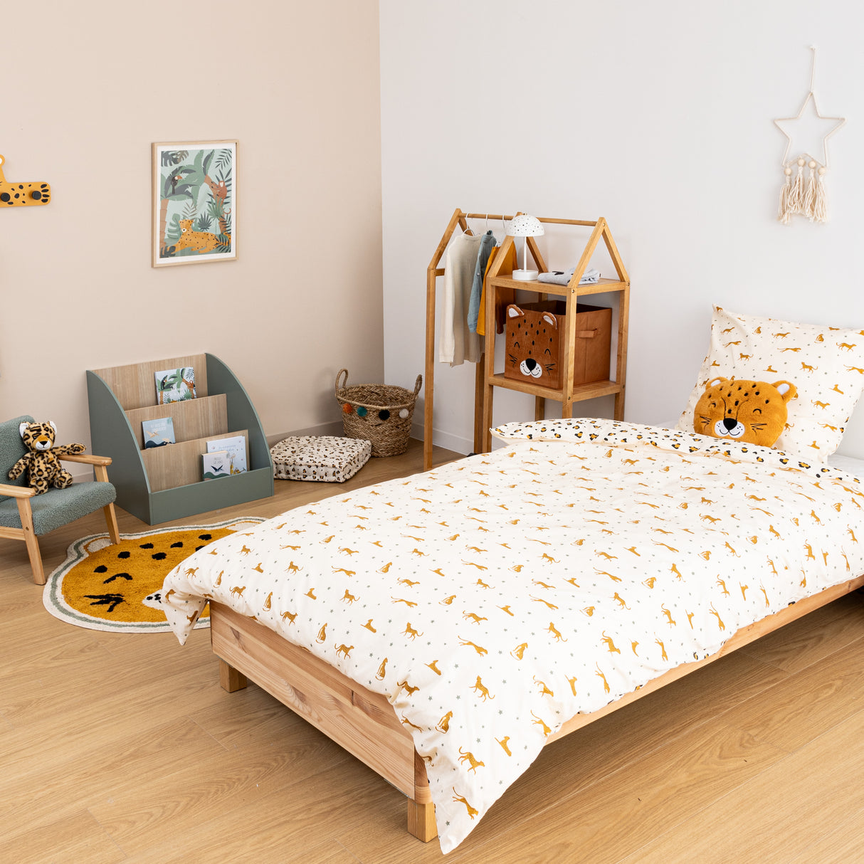 Детско двулицево спално бельо atmosphera Leopard, 140x200 cm, Памук