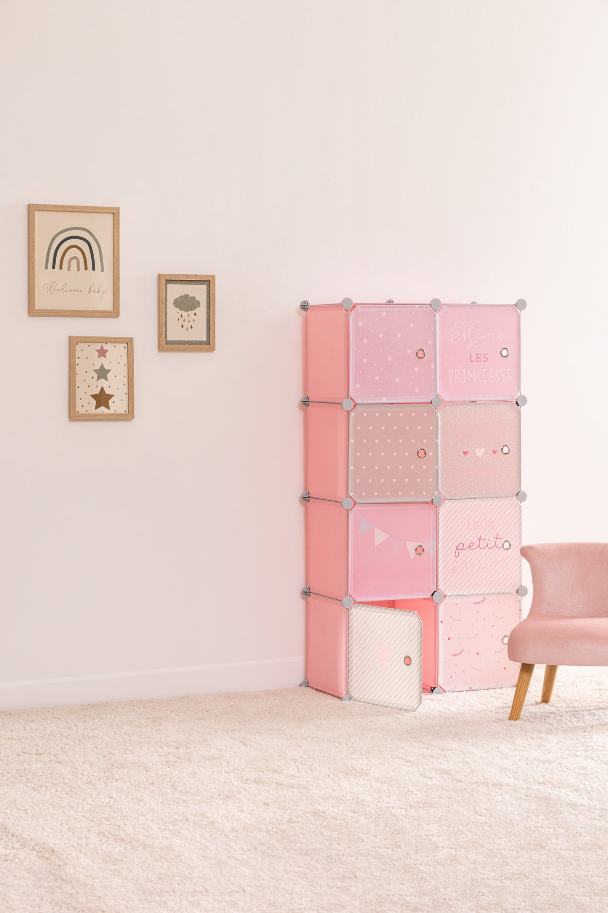 Детски текстилен гардероб atmosphera, 139 cm, Розов