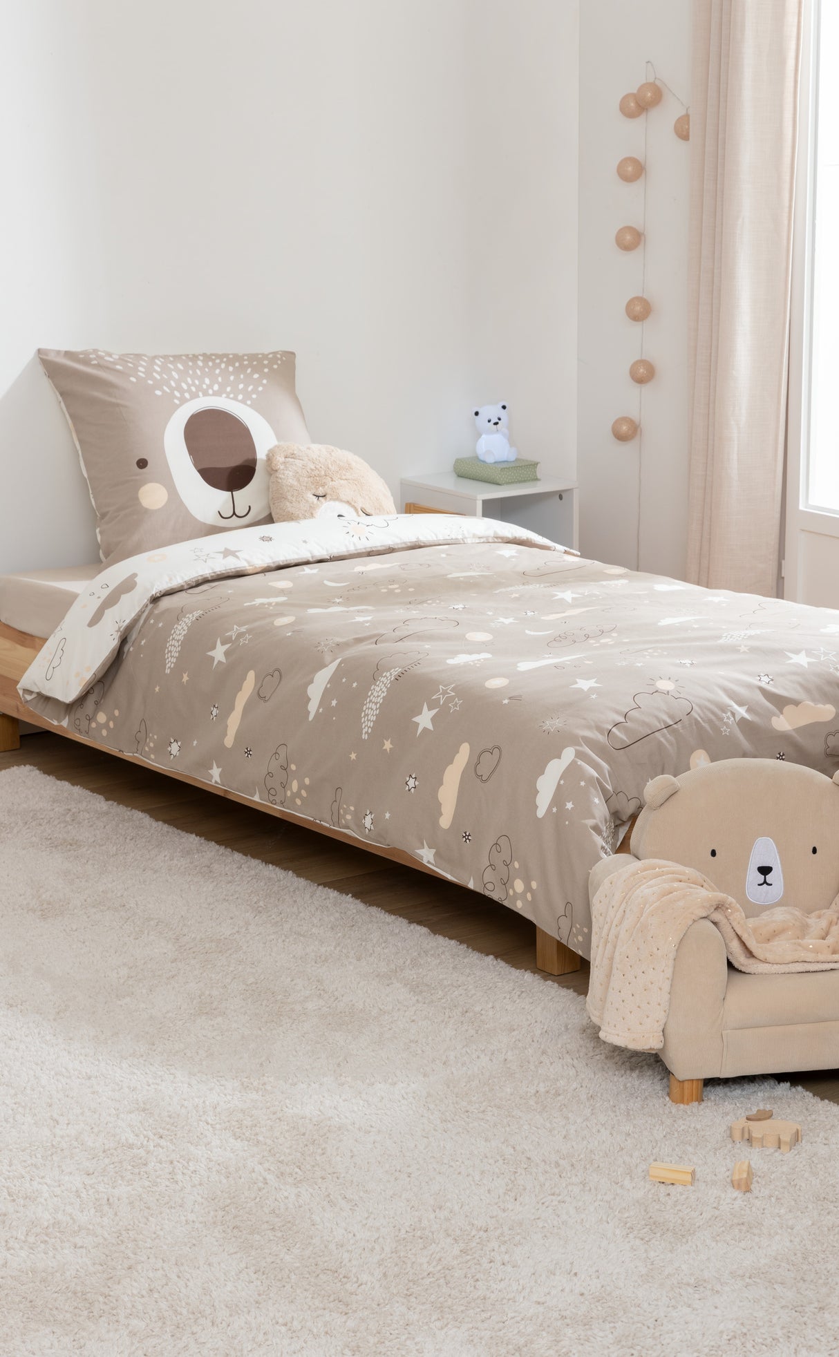 Детско двулицево спално бельо atmosphera Bear, 140x200 cm, Памук