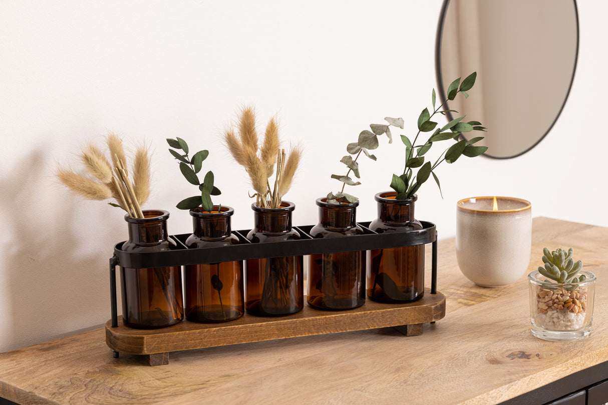 Комплект от 5 стъклени вази atmosphera Le Café Bordelais, H.34см