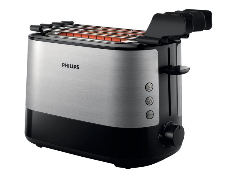 Тостер Philips Viva Collection HD2650/90, 950 W, 8 нива на препичане, инокс, Сребрист
