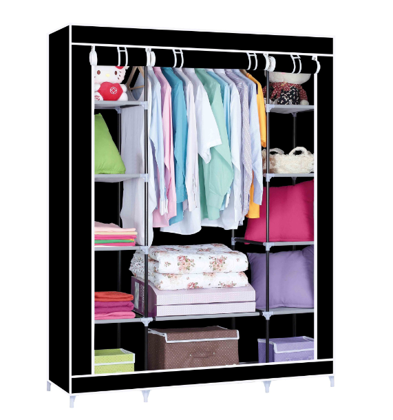 Текстилен гардероб, Herzberg 8009, 12 рафта, 150х45х75 cm,черен