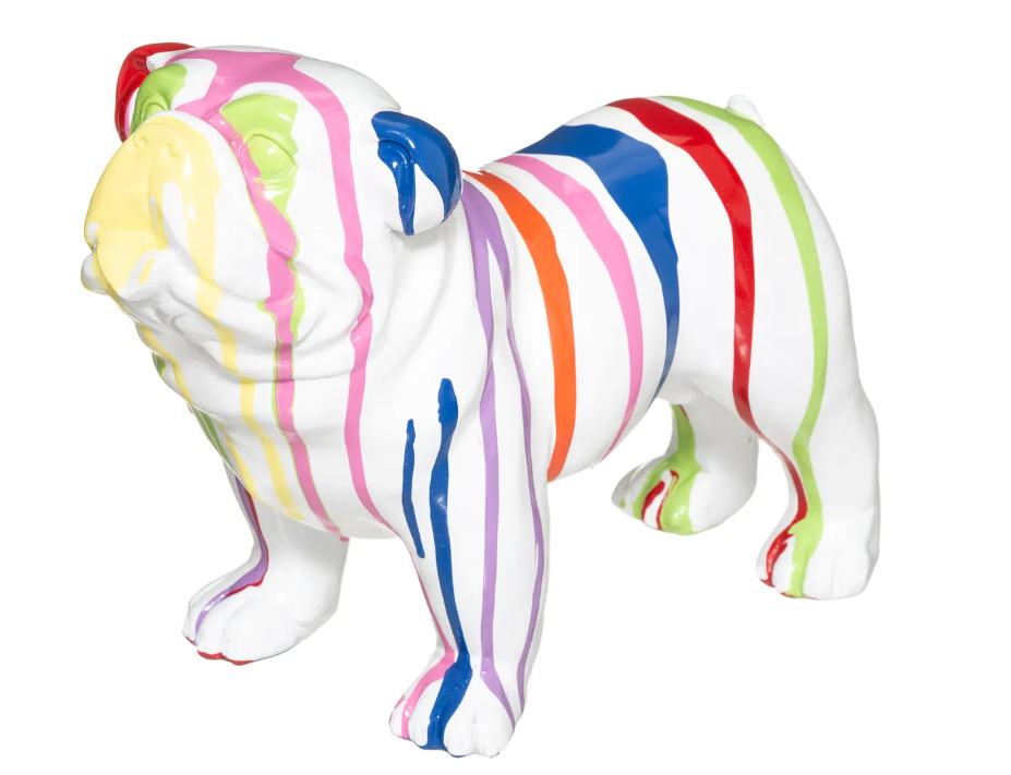 Статуя atmosphera Bulldog, 19 см, Бяла смола