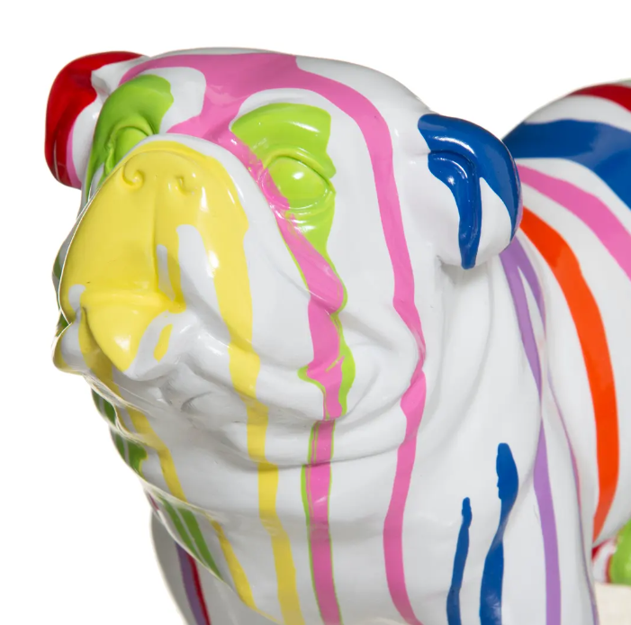 Статуя atmosphera Bulldog, 19 см, Бяла смола