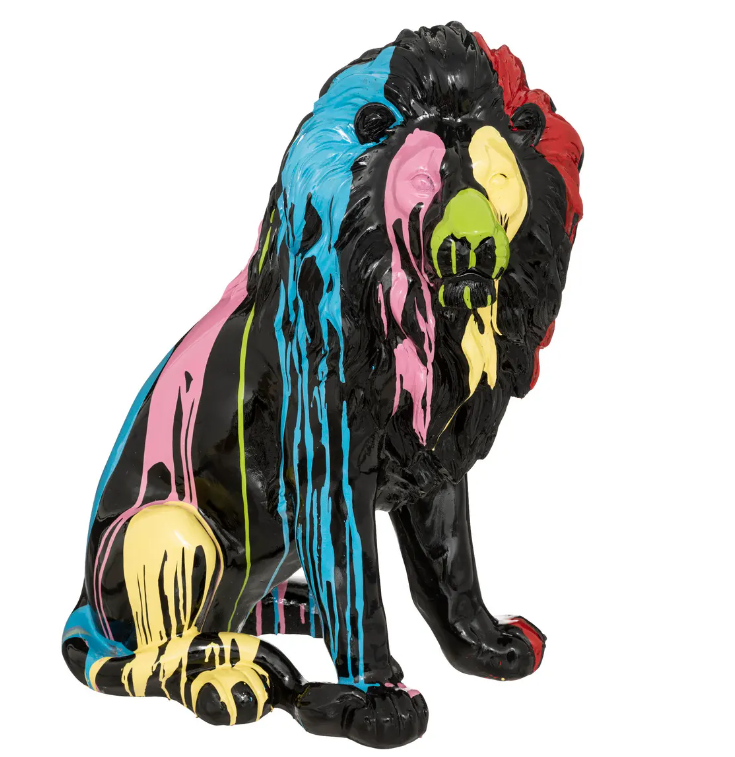 Статуя atmosphera Lion, 60 см, Черна смола