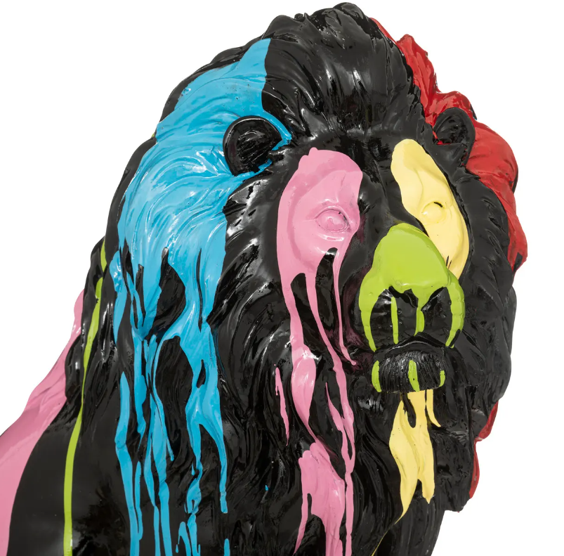 Статуя atmosphera Lion, 60 см, Черна смола