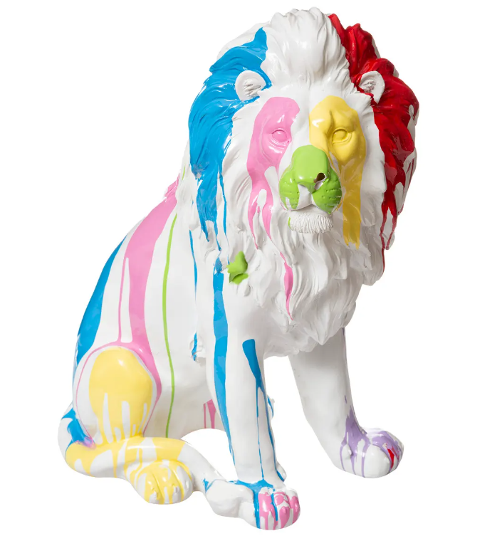 Статуя atmosphera Lion, 60 см, Бяла смола