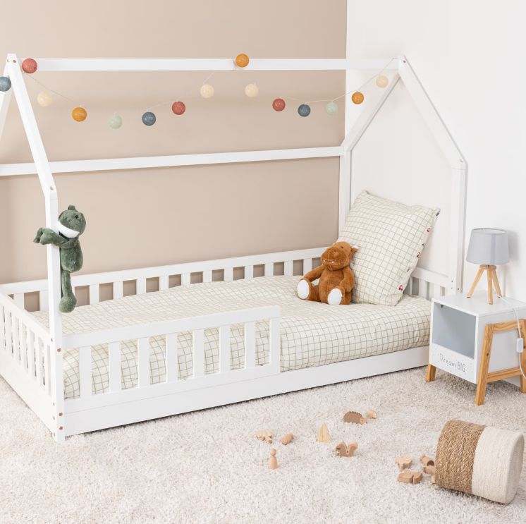 Детско легло Монтесори atmosphera Bosco, 90x190 cm, MDF, Бял