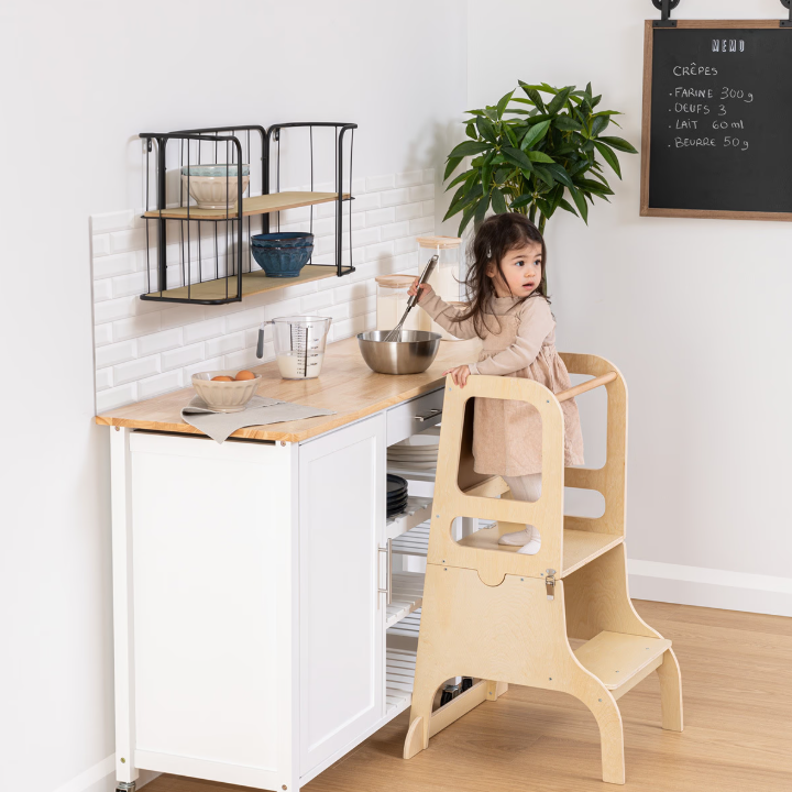 Обучителна монтесори кула-бюро 3в1 atmosphera Alba, Дърво