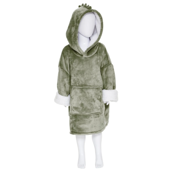 Детско одеяло с качулка atmosphera Dino, Зелен