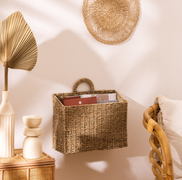 Декоративна кошница за закачане atmosphera Cora 40см, Слама