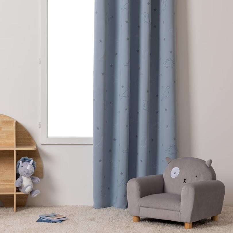 Детска светеща затъмняваща завеса atmosphera Dino Glow, 140x250, Сив