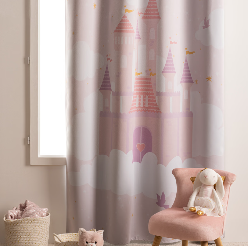 Детска затъмняваща завеса atmosphera Castle, 135x260 cm, Лилав