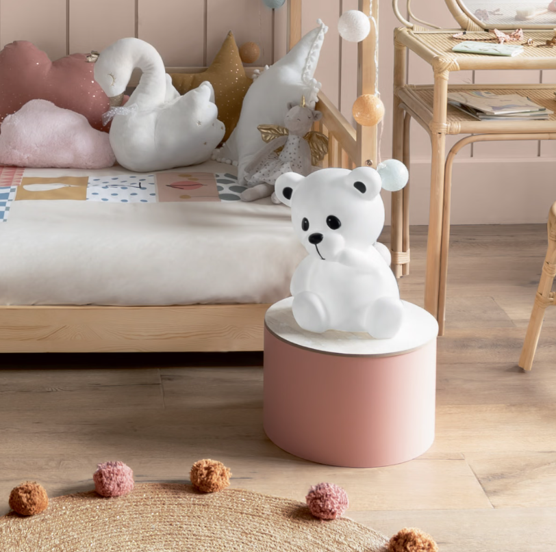Детска нощна лампа atmosphera Teddy Bear, Включени батерии, 30 см