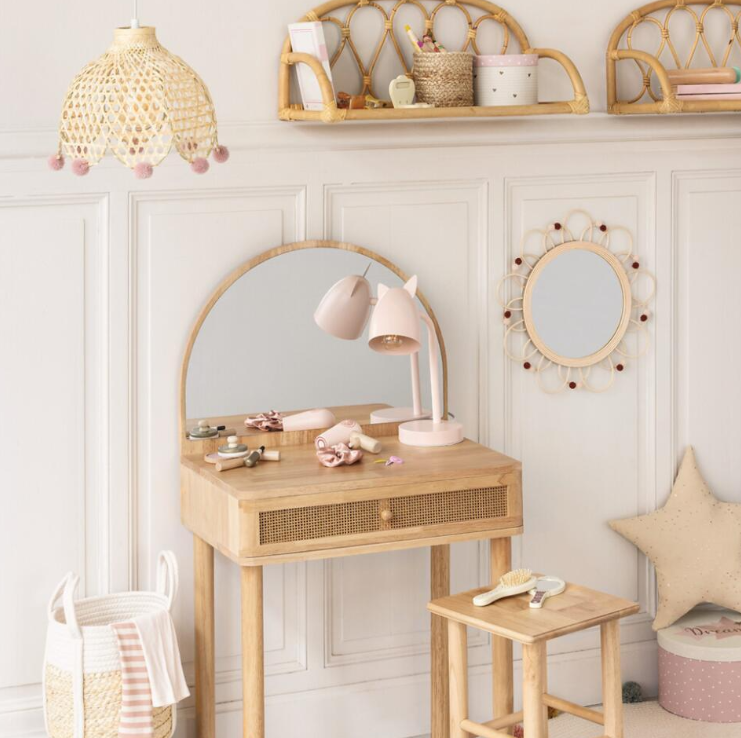 Детско огледало atmosphera La campagne, 38 cm, Ратан