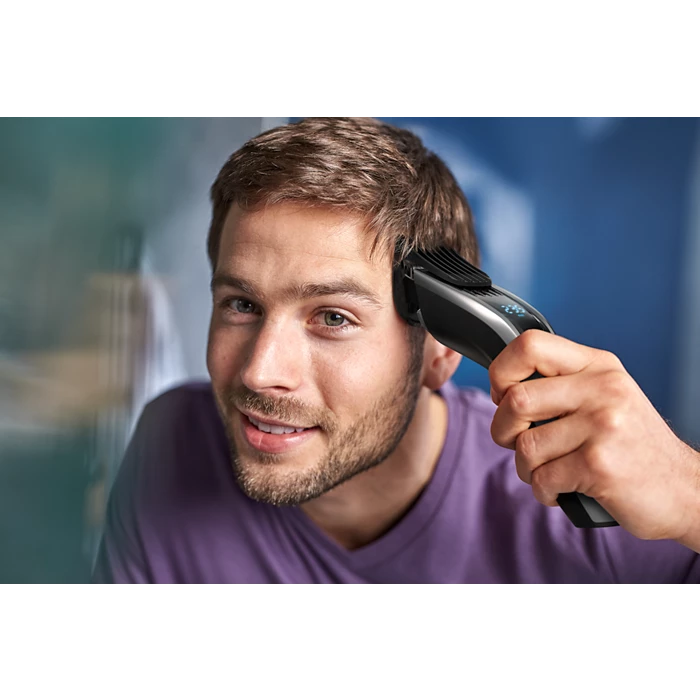 Машинка за подстригване Philips HC9450/15, Батерия Li-ion, 0.5-42 мм, 400 нива, Ножчета от титан, Черна/Сребриста