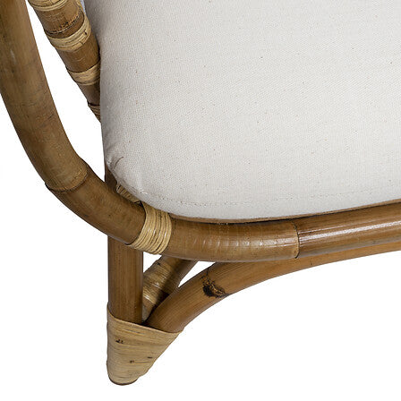 Двуместен диван atmosphera Farah, Ратан, Бял, 152x80,5x75 cm