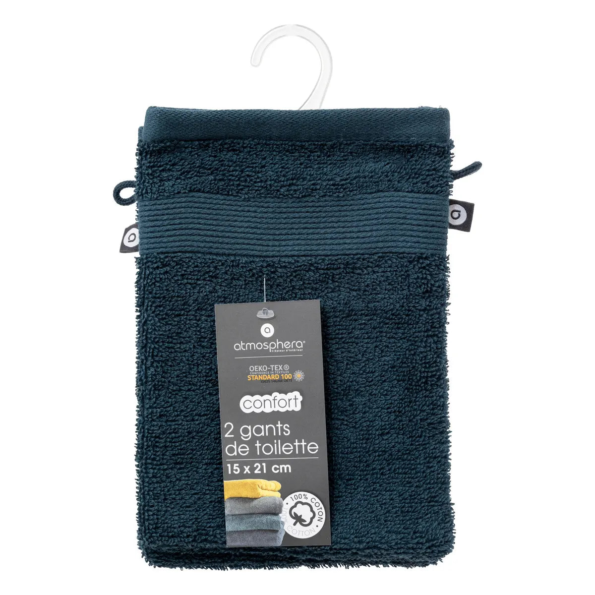 Сет ръкавици за баня atmosphera, Памук, 15x21 cm, 2 бр