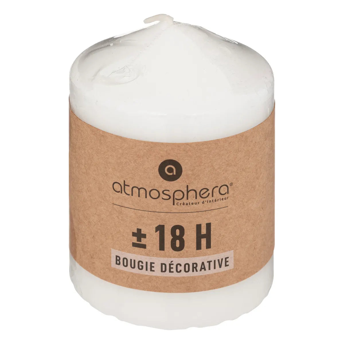 Свещ без аромат atmosphera Many, Кръгла, 7x9 см, Бяла