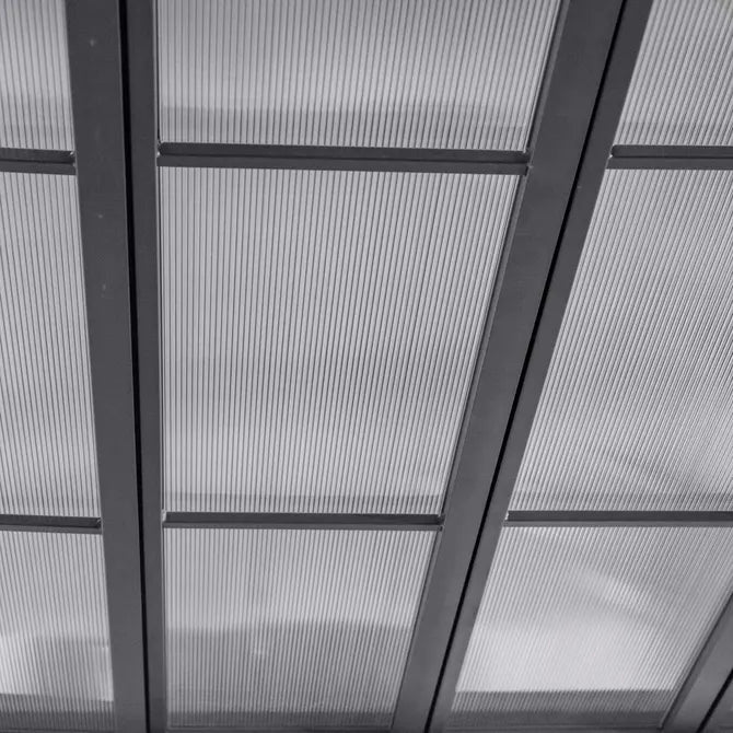 Ламелна беседка Hesperide Belize, Графит, 3.8x3 m