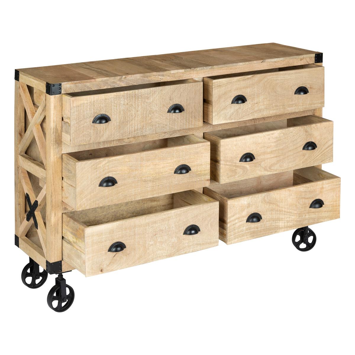 Скрин atmosphera Silas, 6 чекмеджета, 150x40 cm