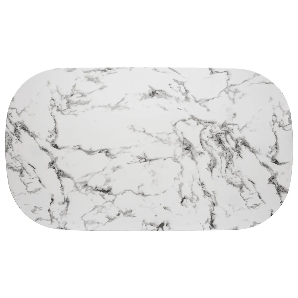 Трапезна маса Roxas, 160x90 cm, Темперирано стъкло мраморен ефект