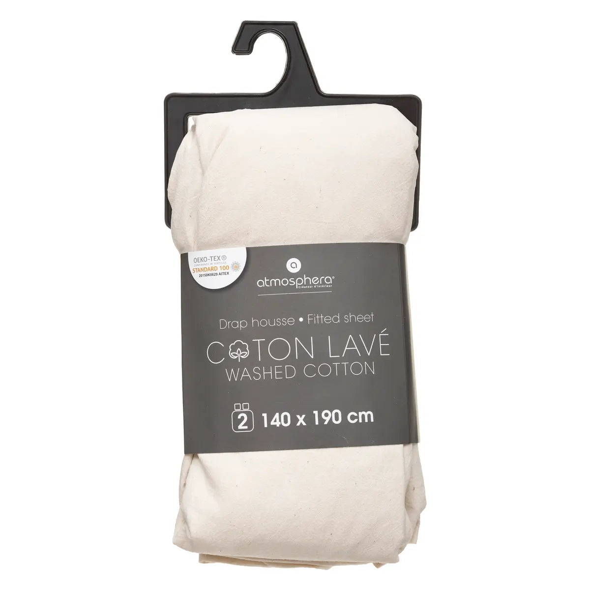 Еластичен чаршаф atmosphera, 140x190 cm, Слонова кост