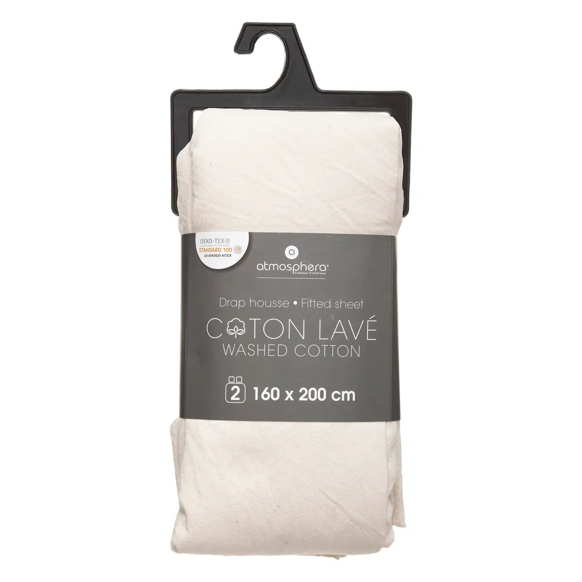 Еластичен чаршаф atmosphera, 160x190 cm, Слонова кост