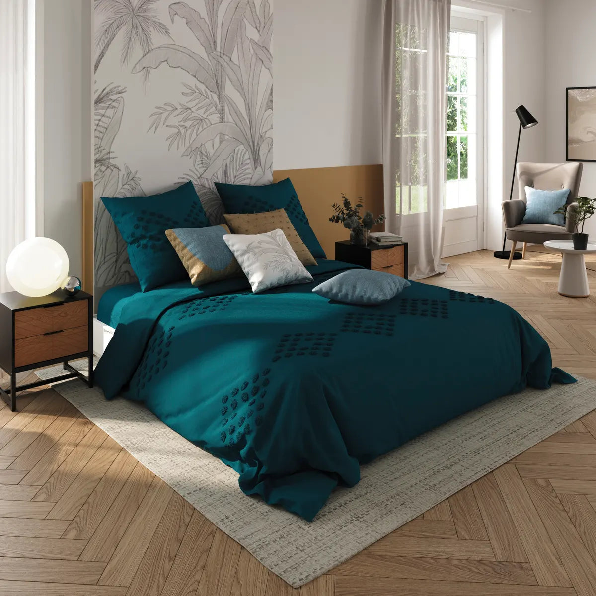 Спално бельо atmosphera, Памук, 260x240 cm, Тюркоаз