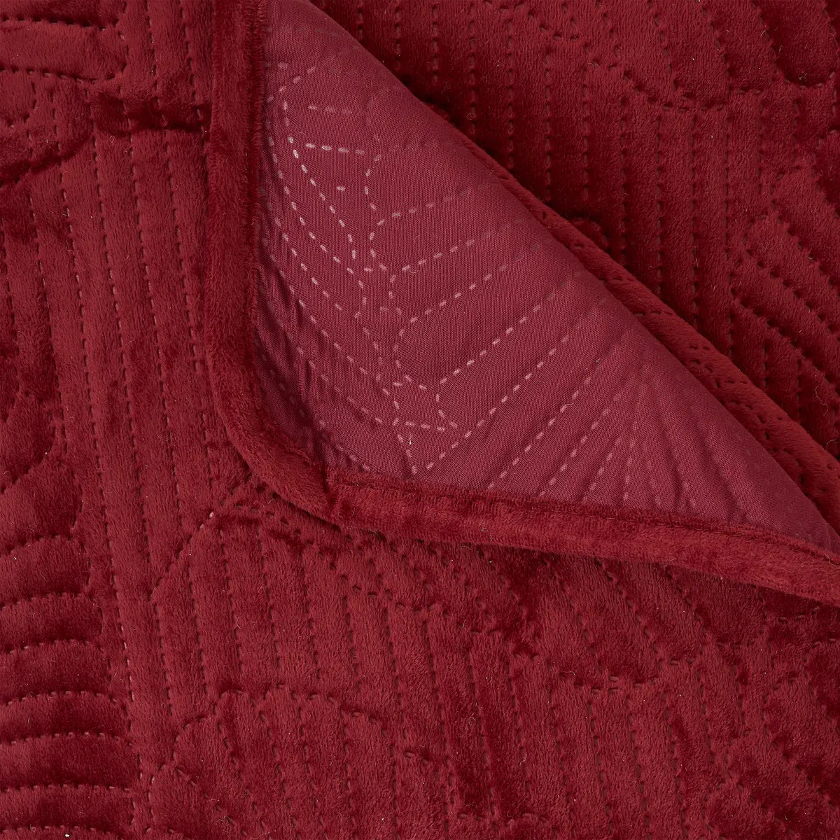 Шалте atmosphera Feuille, Велур, 240x260 cm, Червен