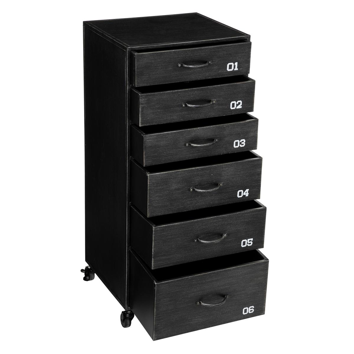 Скрин atmosphera Sevin, 6 чекмеджета, Тъмносив