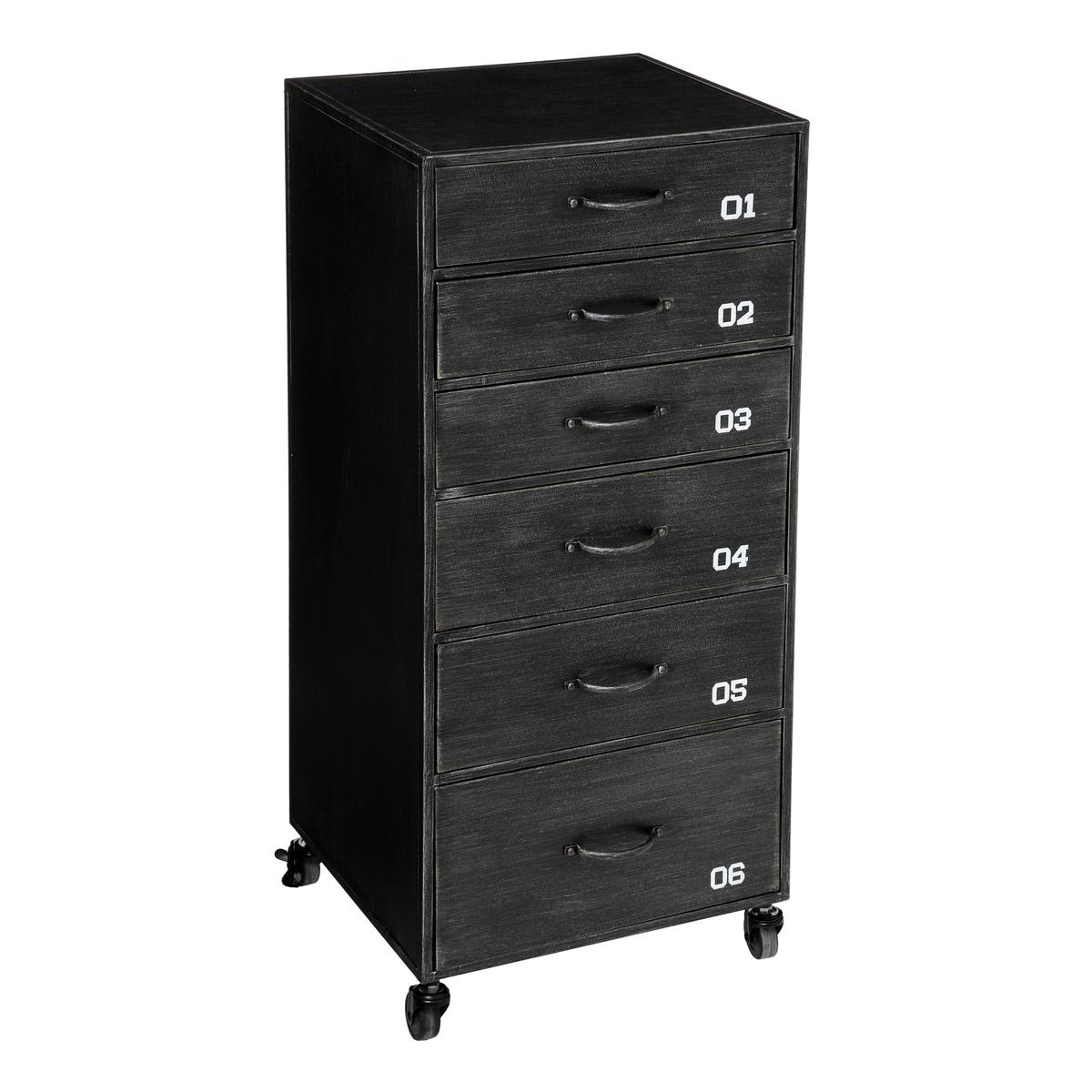 Скрин atmosphera Sevin, 6 чекмеджета, Тъмносив