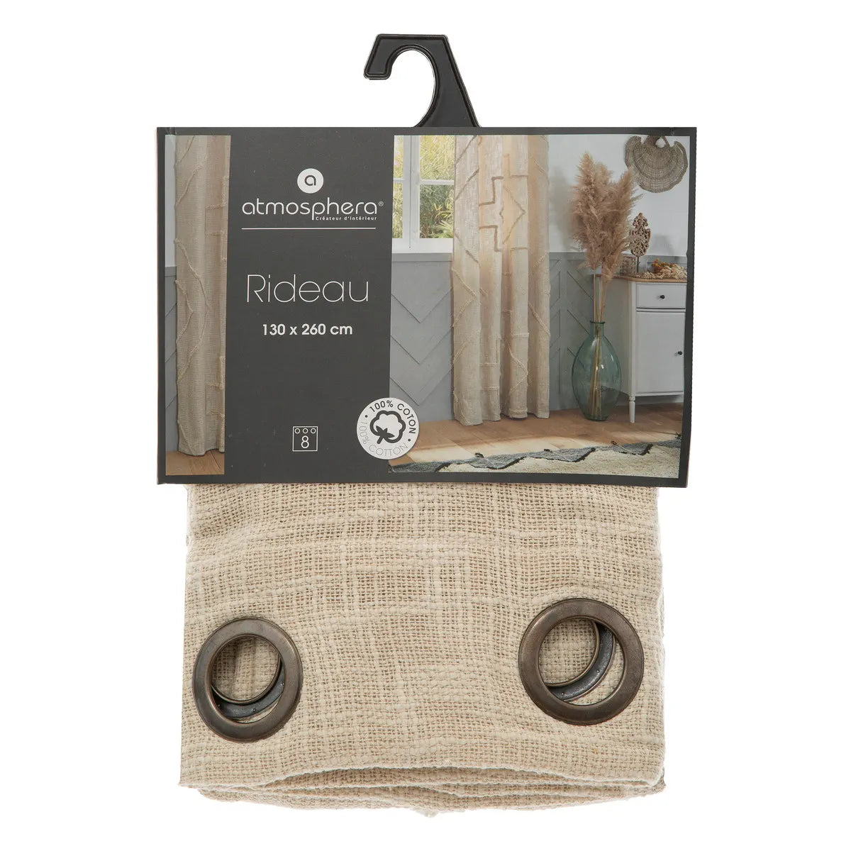 Завеса tufted atmosphera Inca, 130x260 см, Памук, Слонова кост