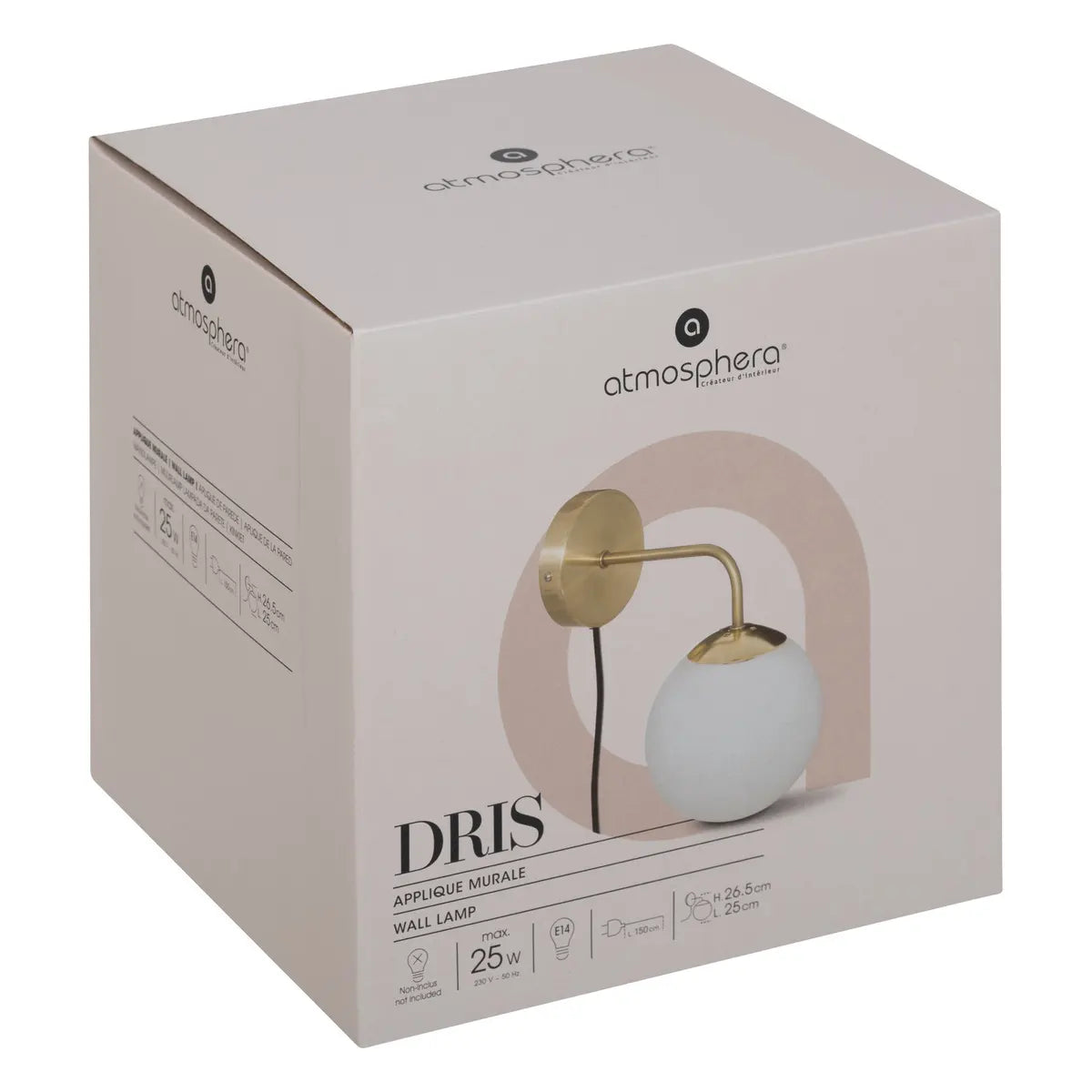 Лампа за стена atmosphera Dris, 15 cm, Стъкло