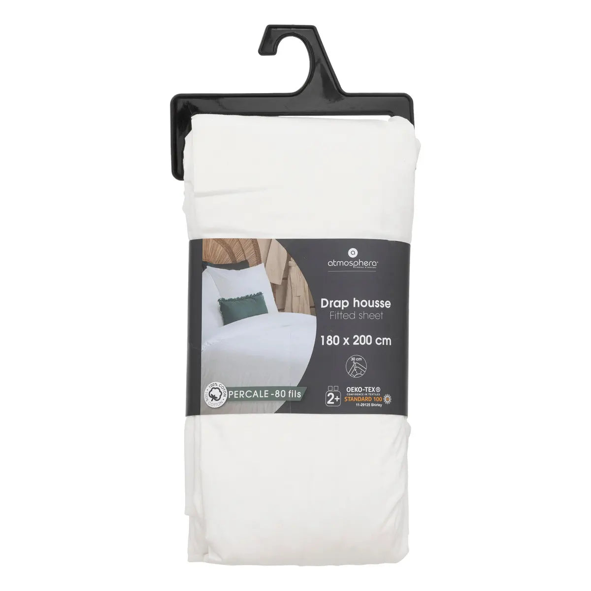 Еластичен чаршаф atmosphera, Перкал, 180x200 cm