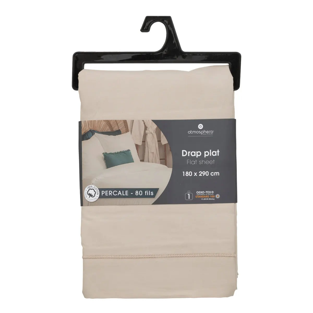 Единичен чаршаф atmosphera, Перкал, 180x290 cm