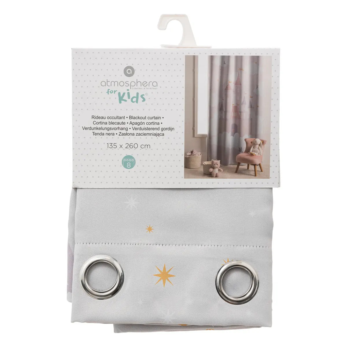 Детска затъмняваща завеса atmosphera Castle, 135x260 cm, Лилав