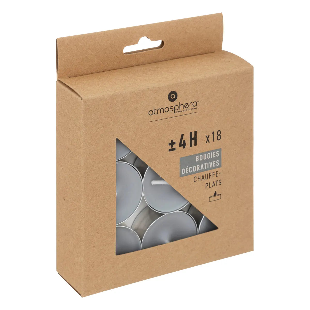 Чаени свещи без аромат atmosphera Hugo, 18 бр