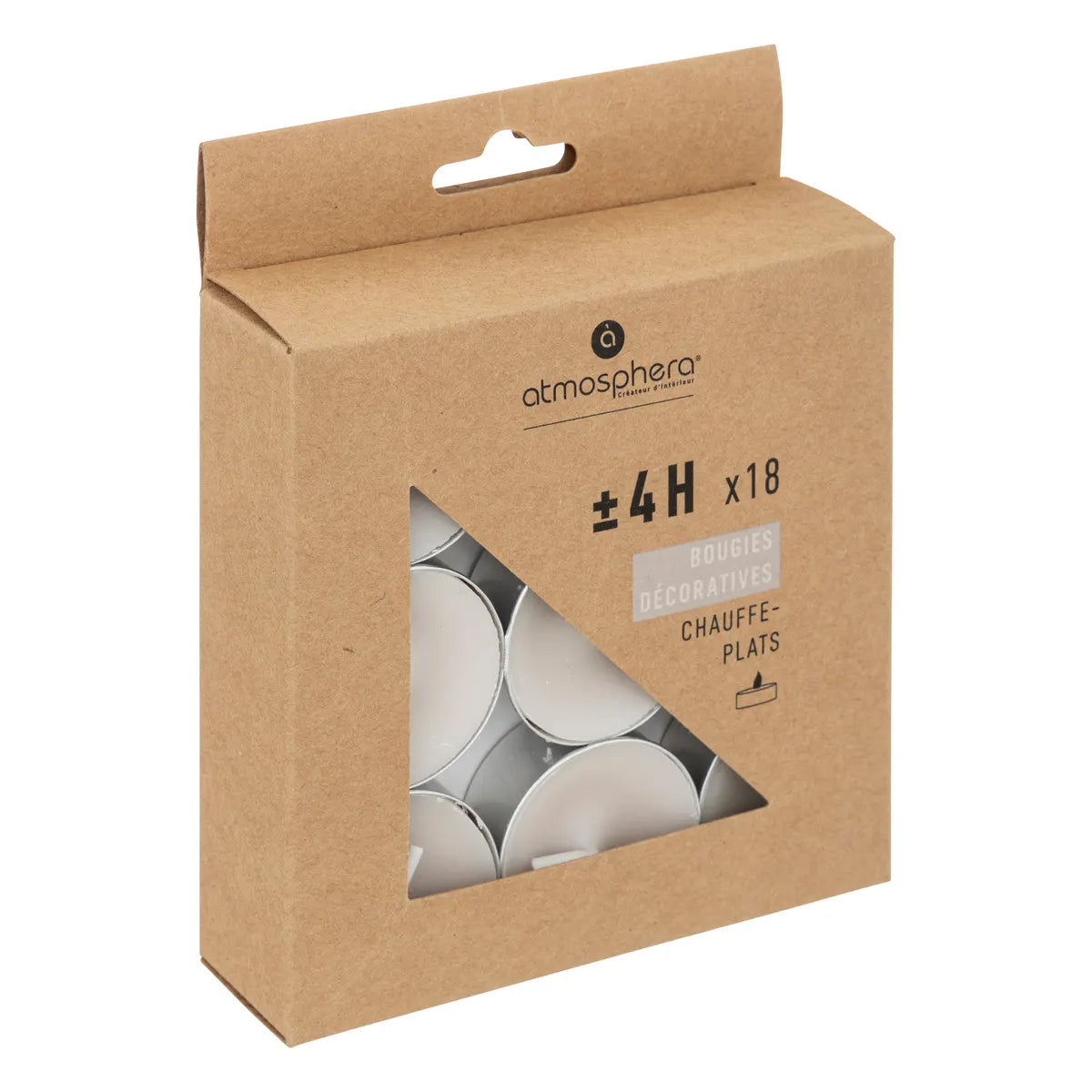 Чаени свещи без аромат atmosphera Hugo, 18 бр