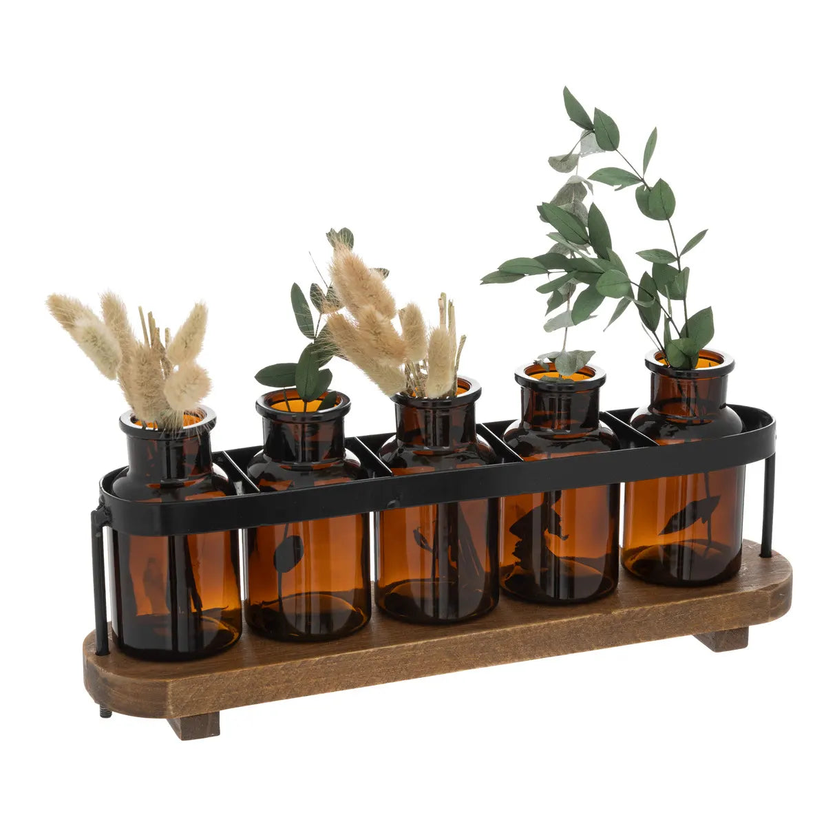 Комплект от 5 стъклени вази atmosphera Le Café Bordelais, H.34см