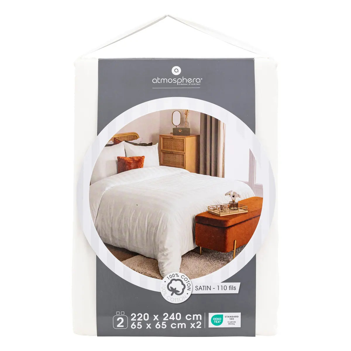 Спално бельо atmosphera, Сатен, 240x220 cm, Бял